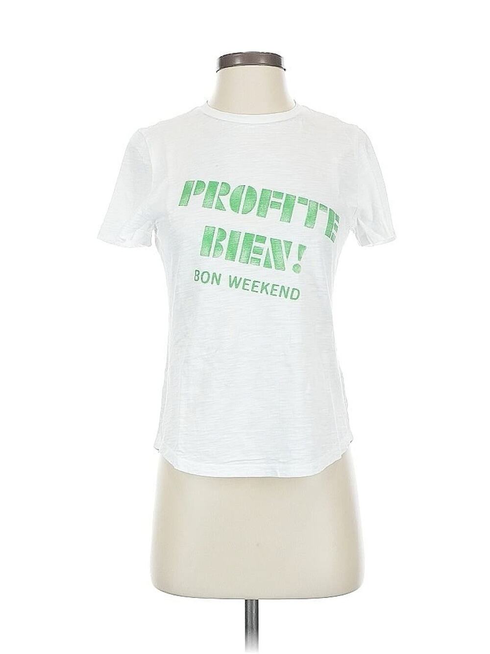 Athe Vanessa Bruno White T Shirt profite Bien Weekend Graphic S